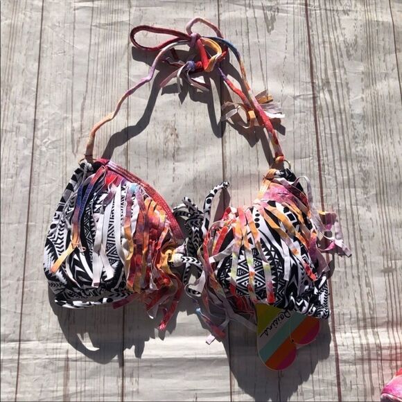 Raising triangle top with ruffles size Small with tags Ipsy bag - Picture 5 of 11